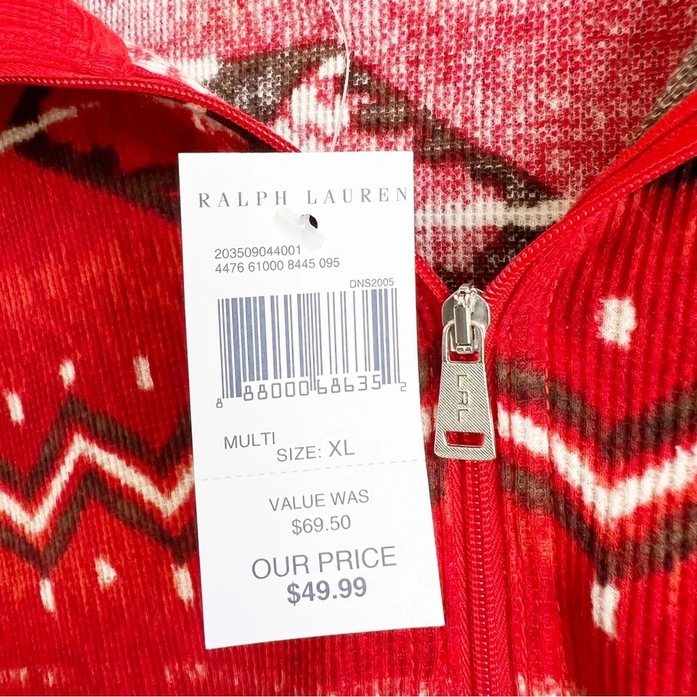 New LAUREN RALPH LAUREN southwest Aztec pullover 1/4 zip size XL MSRP $70 - Picture 3 of 6